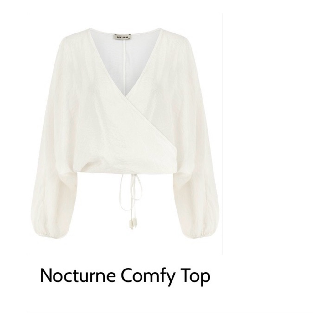 NWT Nocturne White Wrap Blouse